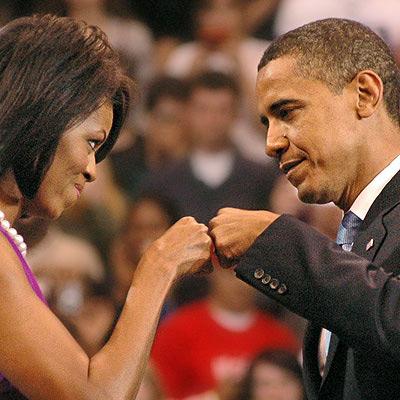 obama and wife fist bump