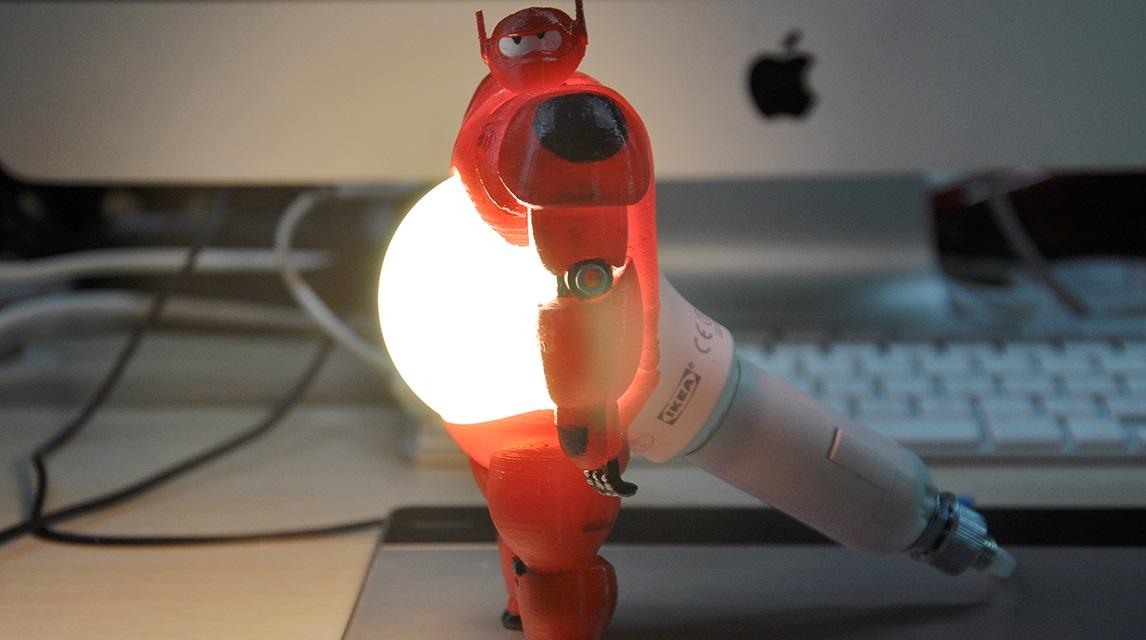 3Denovo Designs Unique 3D Printed Lamp of Baymax from Big Hero 6