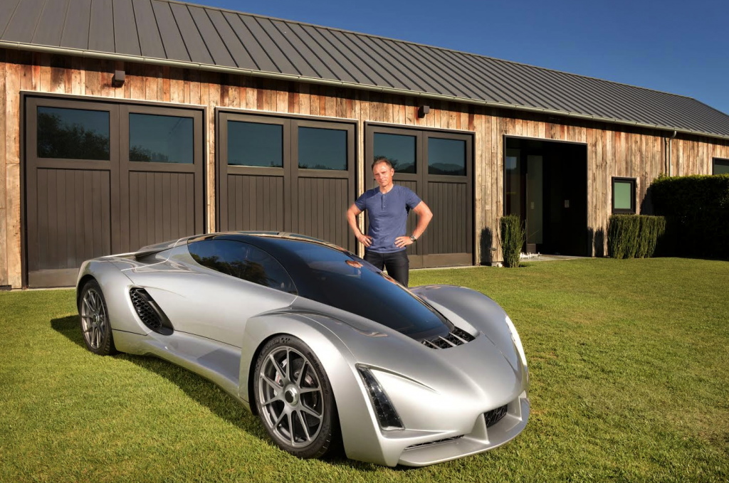 Kevin Czinger, Founder and CEO, Divergent Microfactories, Inc. with the Blade Supercar