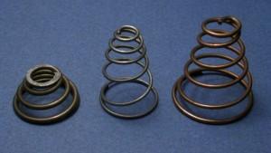 Conical coil springs.