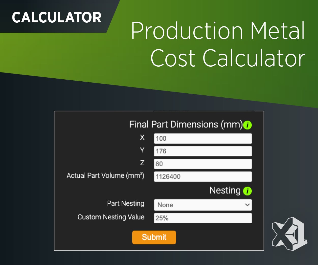 The ExOne Production Metal Cost Calculator