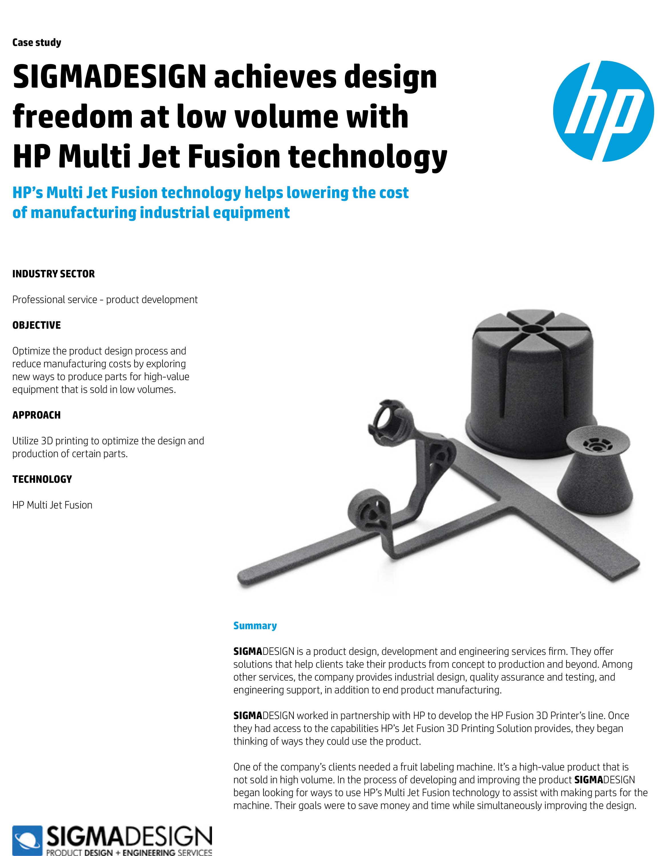 SIGMADESIGN achieves design freedom at low volume with HP Multi Jet Fusion technology