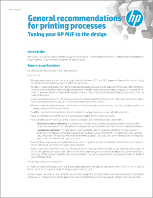 General Recommendations for Printing Processes