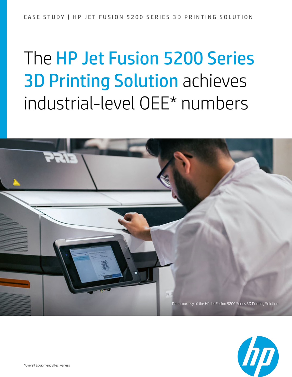 The HP Jet Fusion 5200 Series 3D Printing Solution achieves industrial-level OEE* numbers
