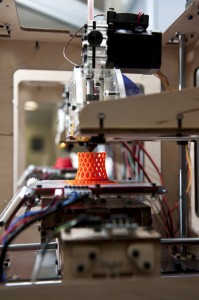 One of the Dream Vendor's MakerBots in action. Photo credit: Wired.