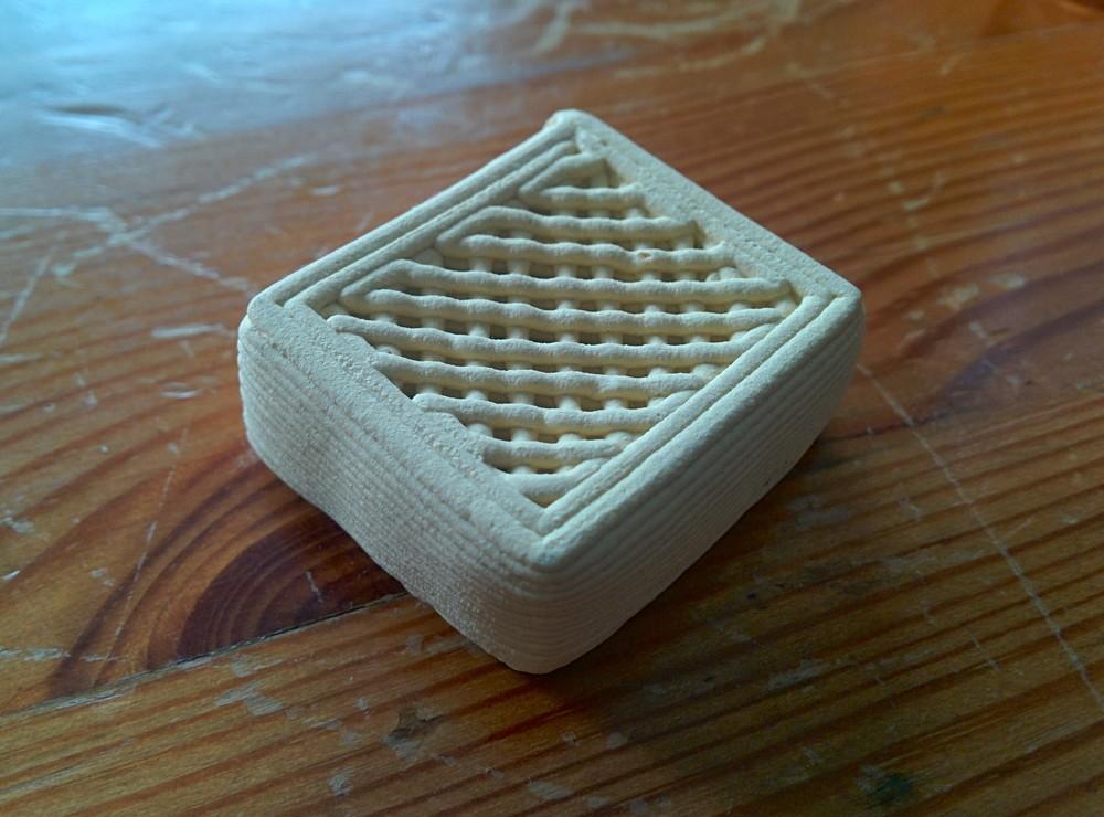An object printed using wood filler