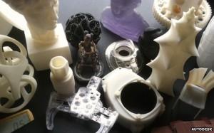 Example of Objects Printed From The Autodesk 3D Printer