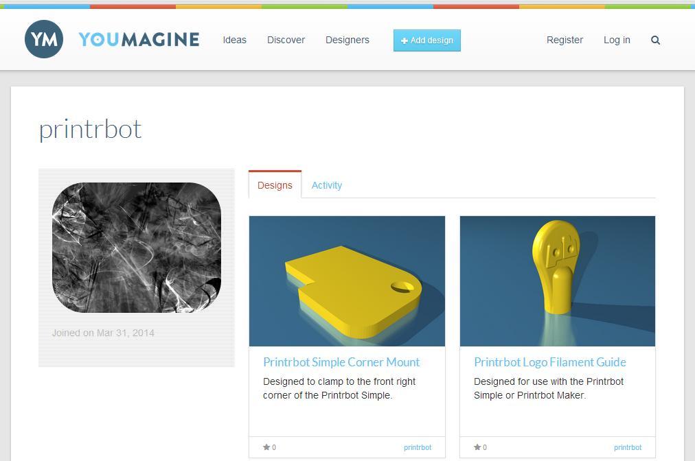 The Printrbot files available on YouMagine.com