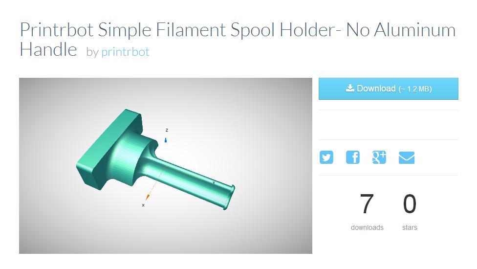 The files for the Printrbot Simple Filament Spool Holder