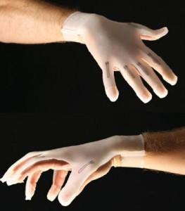 3D printed strain sensors within gloves to detect hand gestures