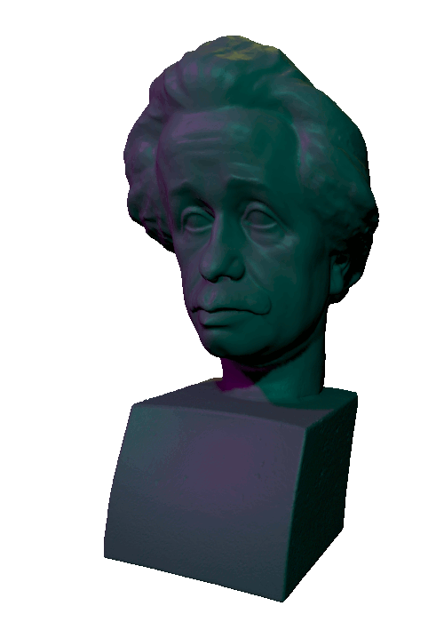 Rendering of Einstein, by Matthew Williamson, from Lincoln 3D Scans offered to the public for download.