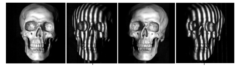 The digitizing of a plastic skull from both left and right ilumination perspectives (image source: arxiv.org)