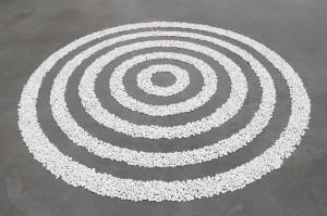 "Small White Pebble Circles" by Richard Long, 1967