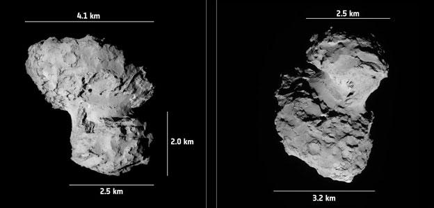 Latest dimensions provided by the ESA and NASA thanks to Rosetta's measurements.