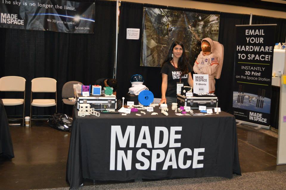 The Made in Space Booth.  Probably one of the most popular booths in the whole show.