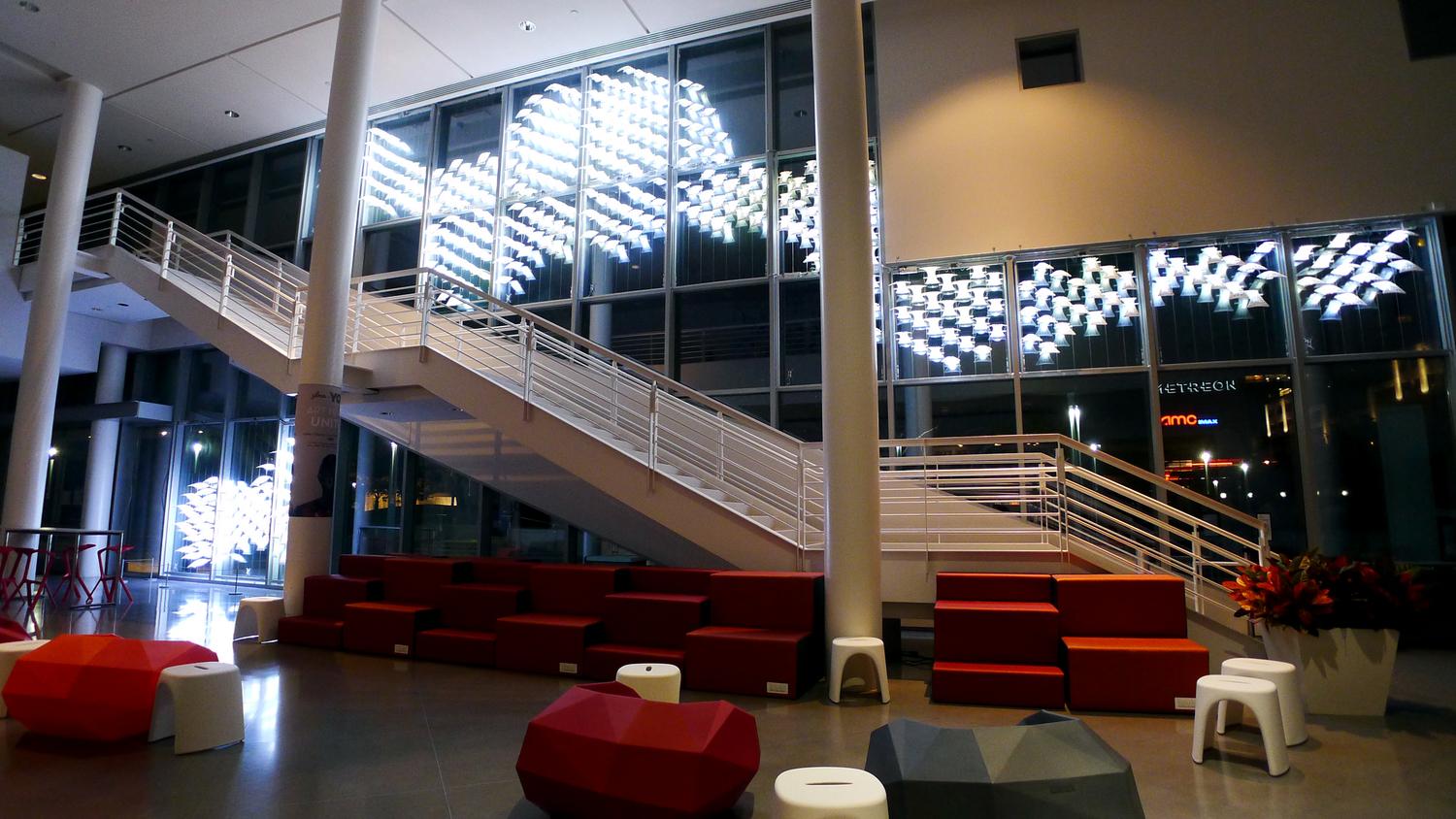 3D Printed Lightswarm Transforms Yerba Buena Center: Swarm of lights respond to ambient noises