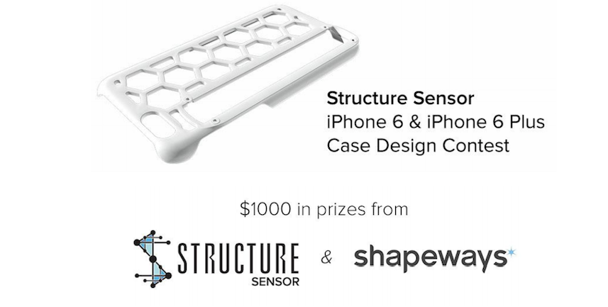 Shapeways & Occipital Design Challenge: iPhone 6 & 6 Plus Phone Case Bracket for Structure Sensor
