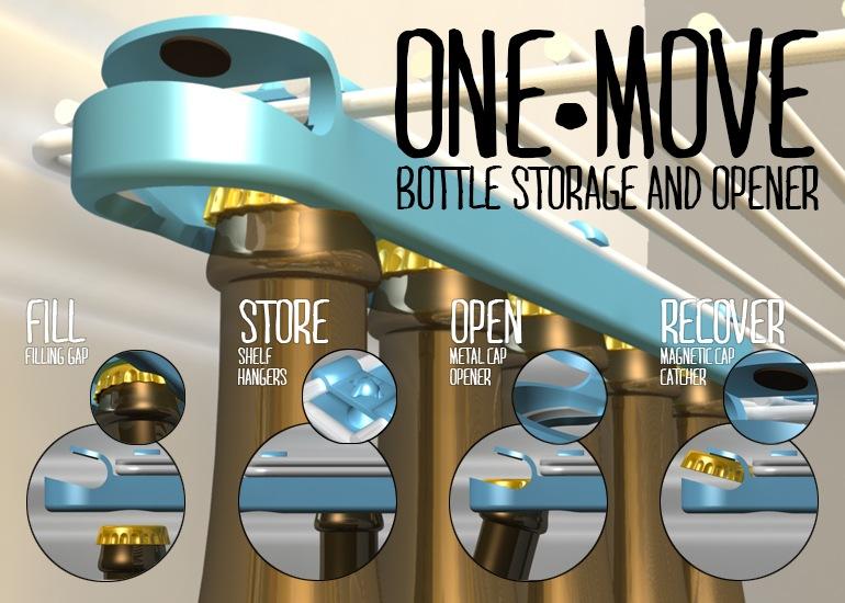 One Move Bottle Storage and Opener