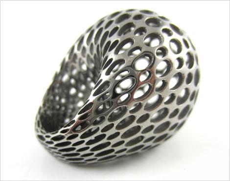 Titanium, an example of a material available to 3D printing enthusiasts at i.materialise.com.