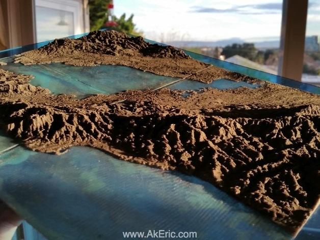 San Francisco Bay Depicted In 3d Printed Topographical Map By Area