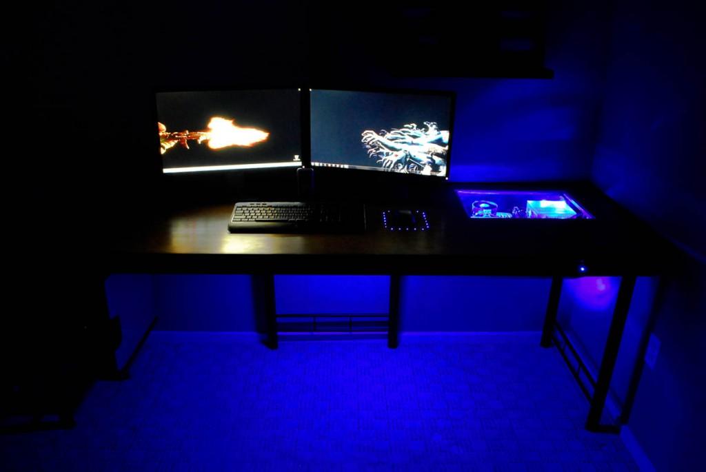 illuminated desk