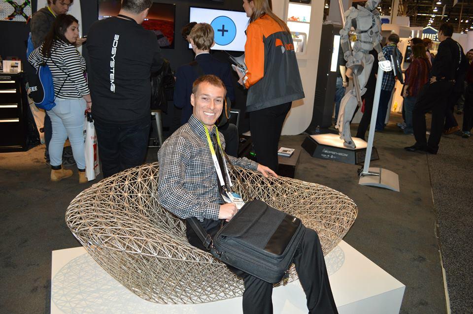 3DPrint.com's Brian Krassenstein lounging in the lounger.