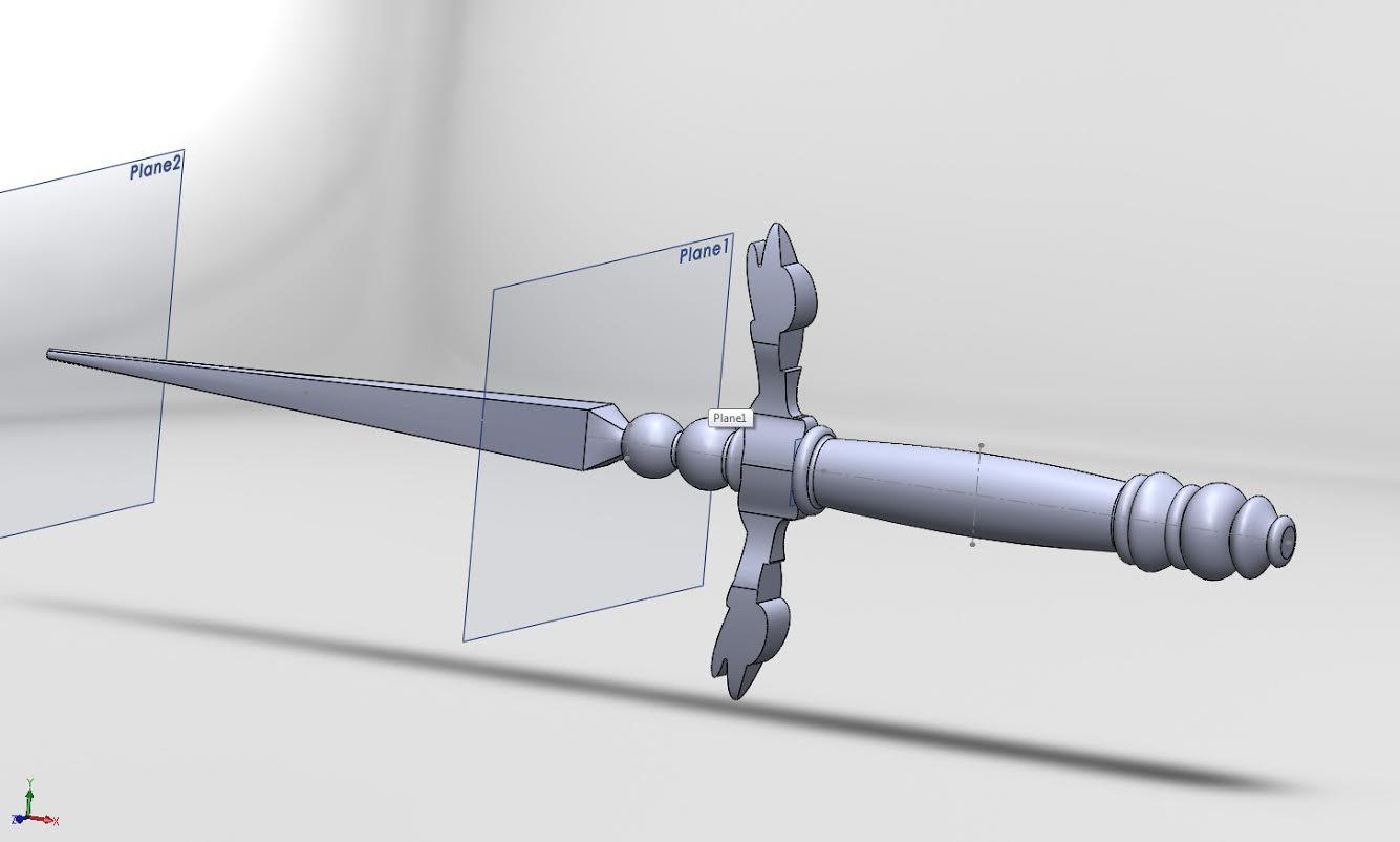 Becza's dagger modeled in Solidworks