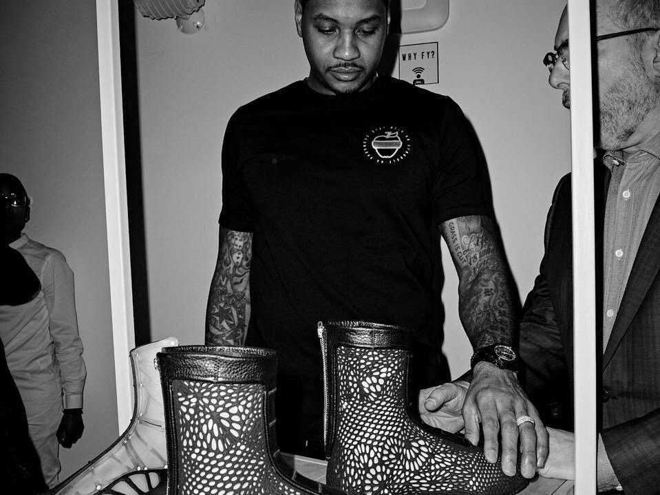 Carmelo Anthony with SOLS 3D printed shoe prototype ADAPTIV