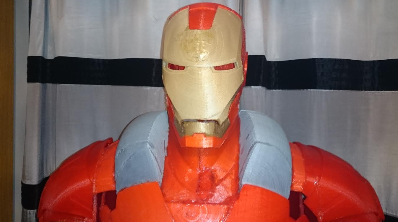 Life-Size 3D Printed Iron Man Suit Used Over 1.8 Miles of Plastic