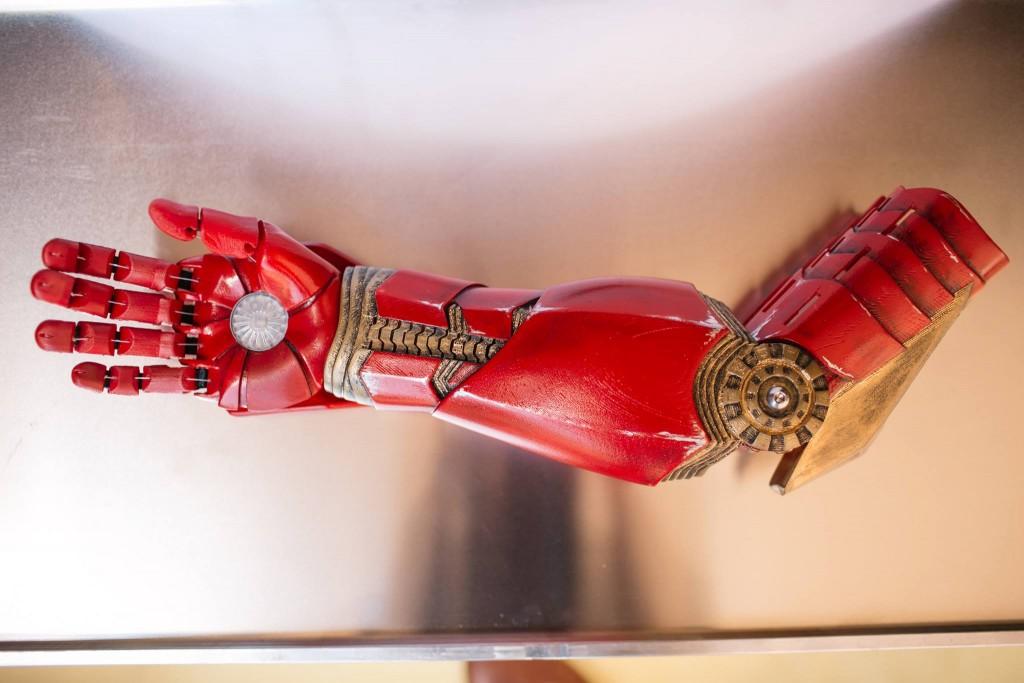 Alex's 3D printed myoelectric Iron Man arm.