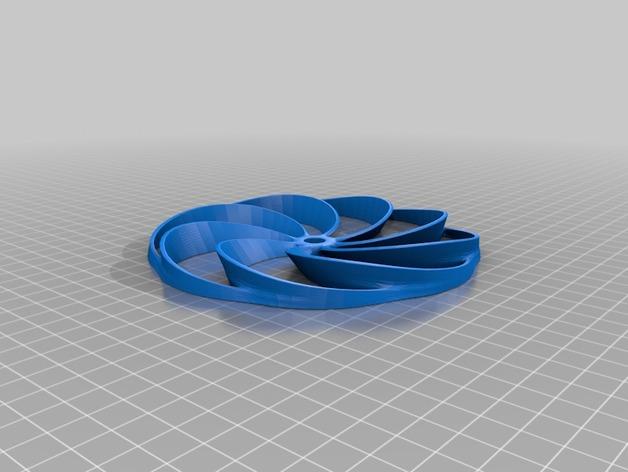 1pc Mobius trefoil knot threeleaf Ring visual illusion Model,3D Print #W0U 
