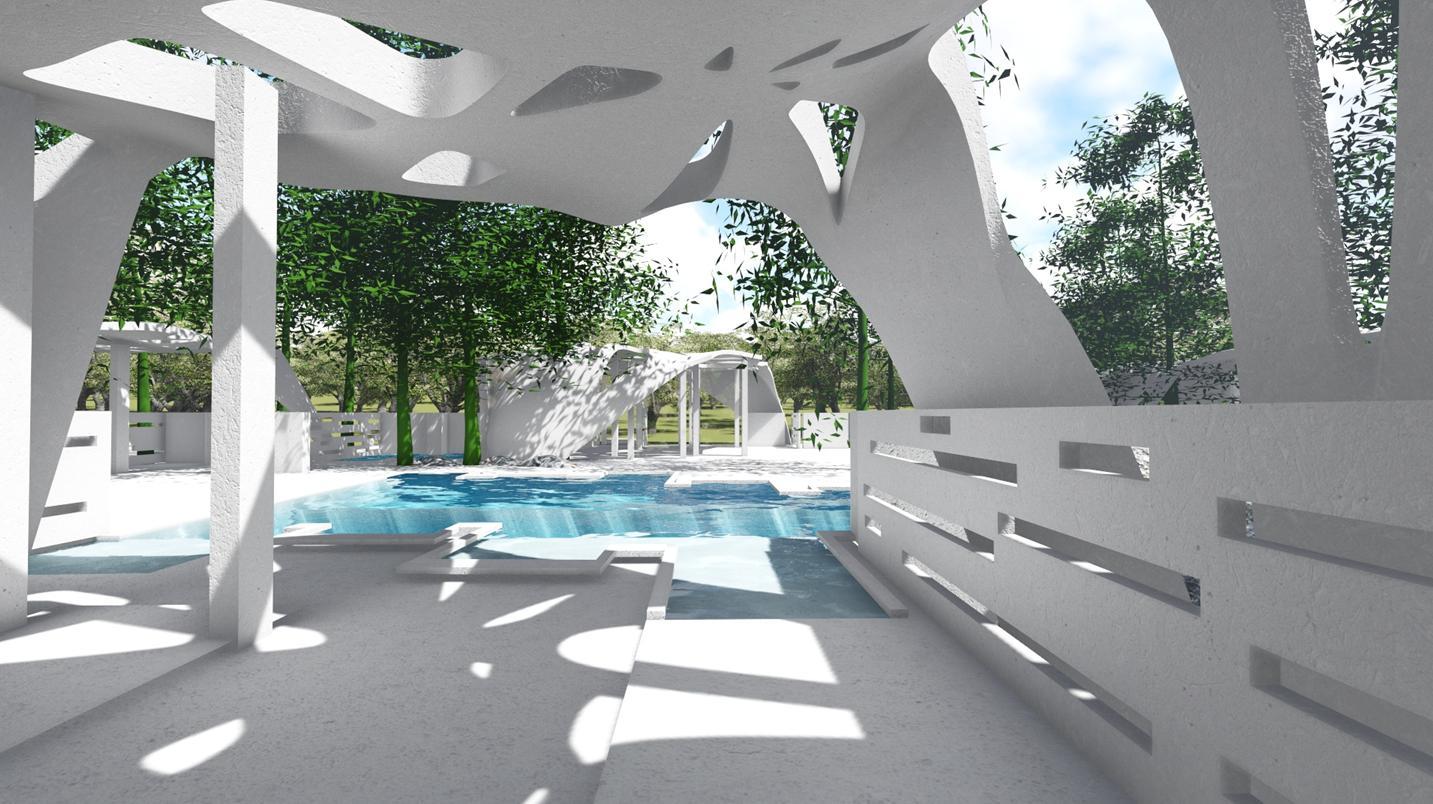Rendering - From inside the pool house