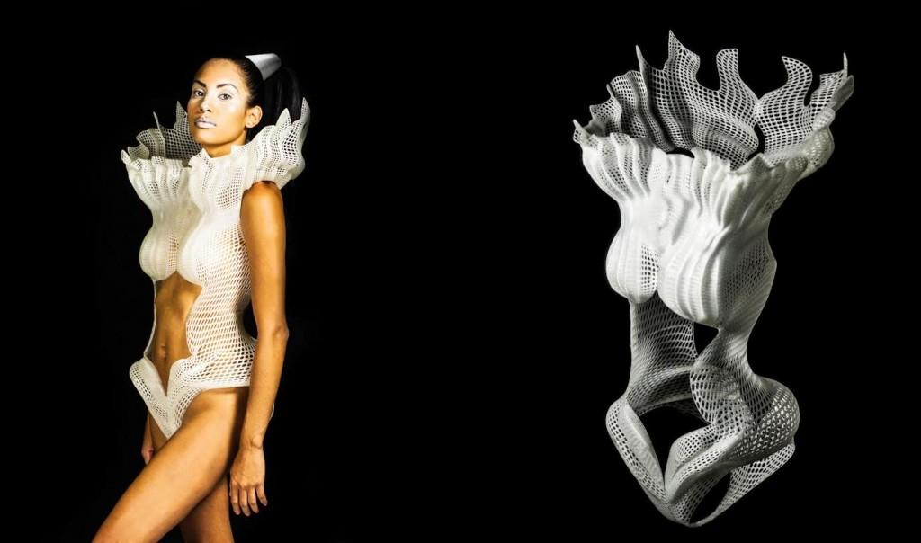 South American designer Nadir Gordon 3d printed this wild swimsuit on a MakerBot.