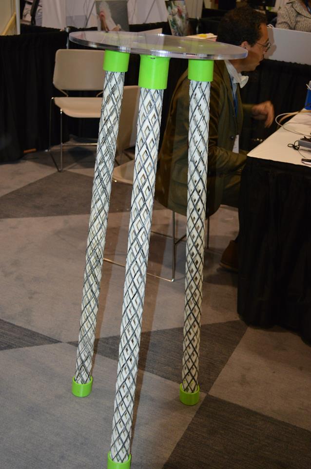 A table printed with carbon fibers - on display at 3D Print Week NY