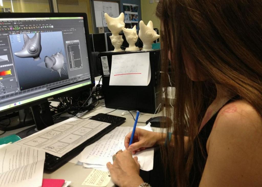 Perrelli creating her film and 3D models