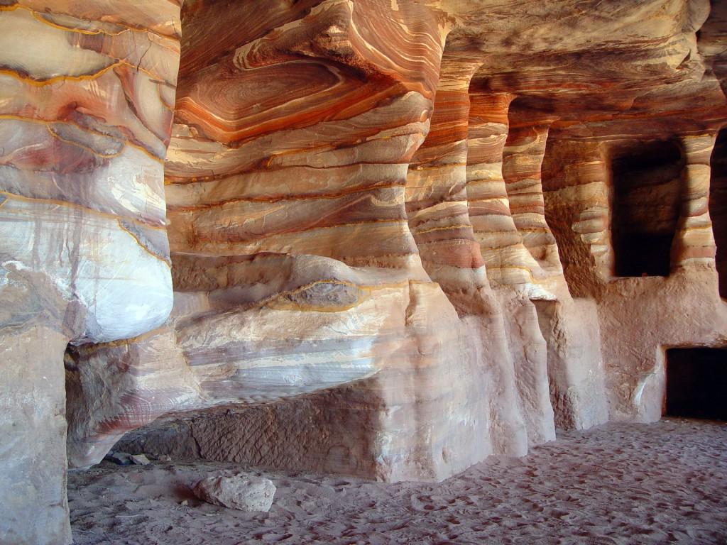 Sandstone cut tombs in Petra