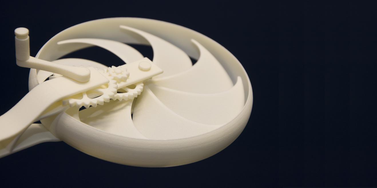 Designer 3D Prints Amazing HandCrank Fan in One Piece