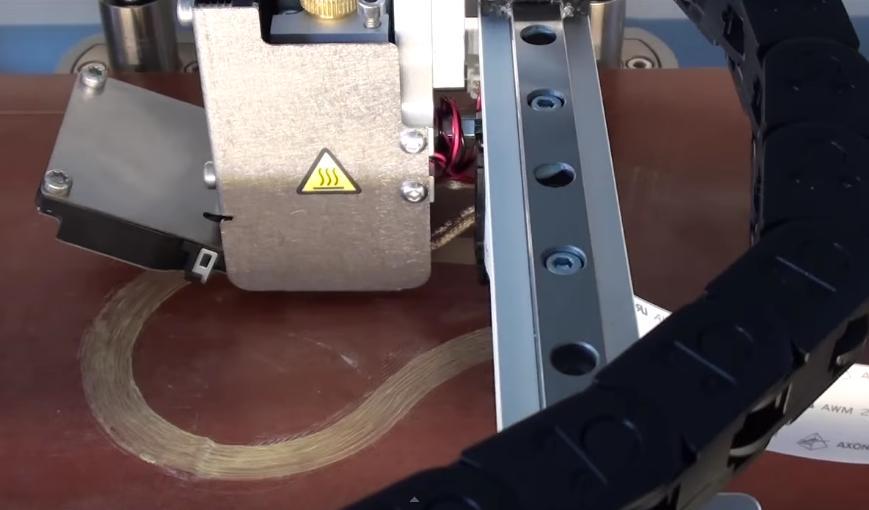 Mark One 3D Printer printing the layers of Kevlar
