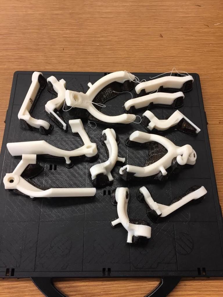What the arms looked like right off of the 3D printer.  