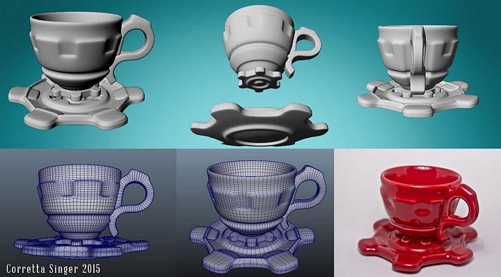 porcelain steampunk cup
