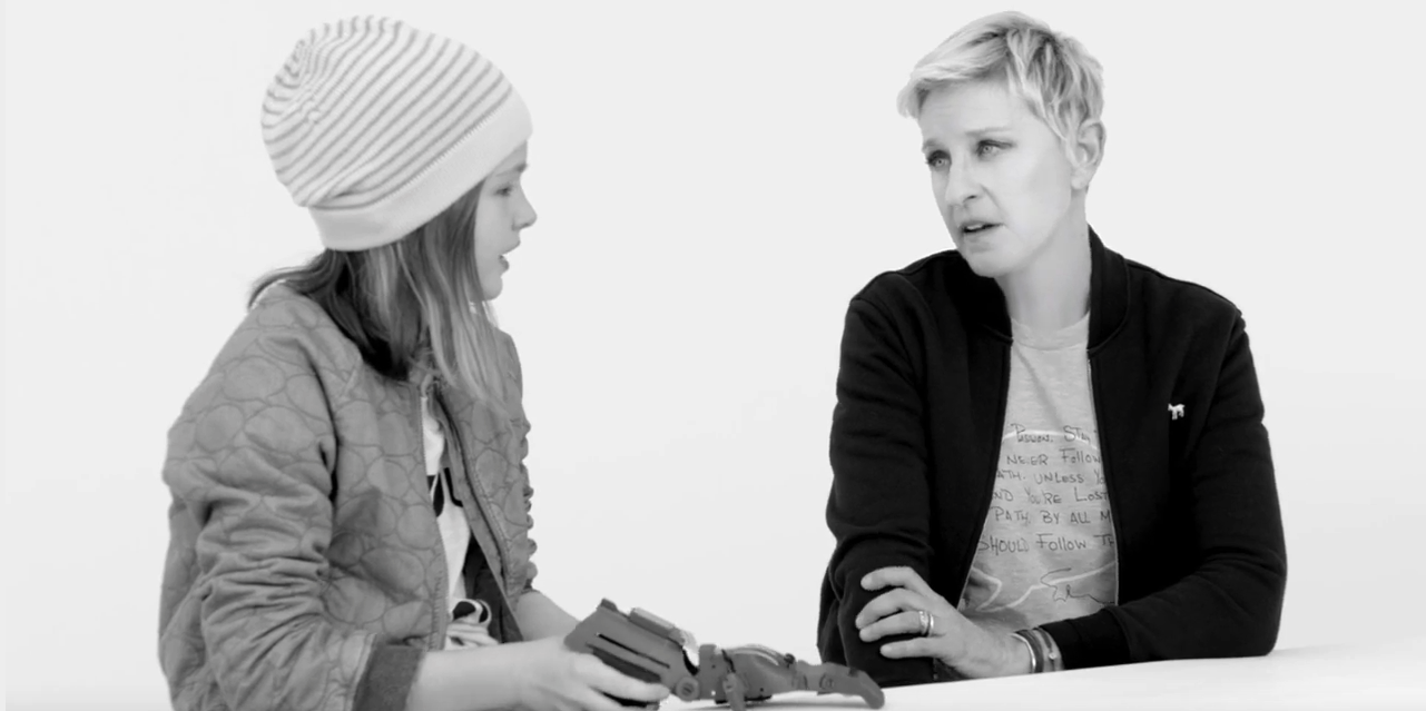 e-NABLing Kids: Ellen Degeneres & The Gap Talk 3D Printed Hands With Torrae Owen