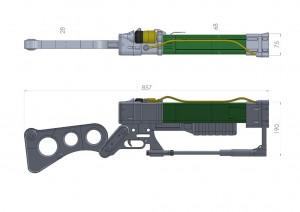 The AER9 Laser Rifle 3D model.
