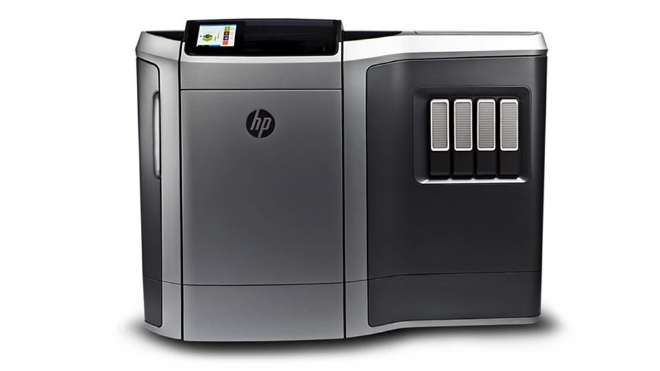 HP's new Multi Jet Fusion 3D Printer. 