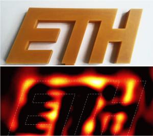 The edges of the ETH logo are detected only by sound.