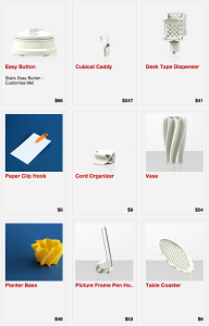 Some of the 3D models available for purchase at Staples.com