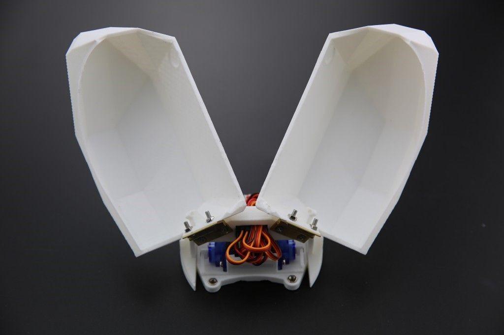 3D-printed wings or carapace of the Beetle Bot.