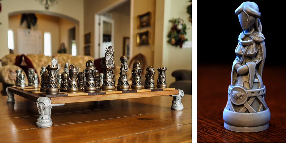 Create a 3d model of A chess piece called The Charge