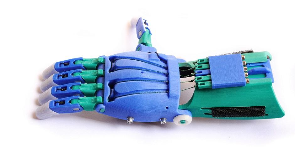 One of the 3D printed prosthetics printed by e-NABLE volunteers. 
