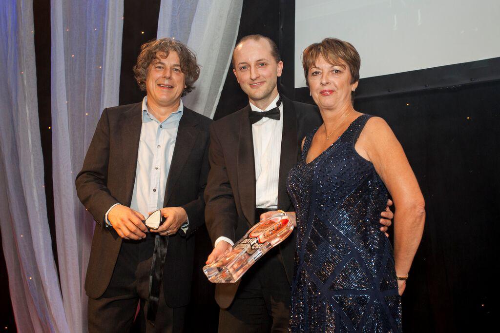 From left to right, actor and comedian Alan Davies, Scott Knowles Co-Founder and Director of Objectform/Fila-cycle (www.objectform.co.uk and www.fila-cycle.co.uk) and Anne Hitch Finance & Communications Manager at RECOUP (Recycling of used plastics organisation - https://www.recoup.org/)