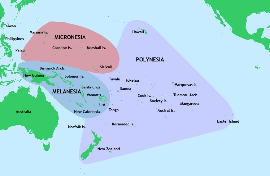 Map of the Pacific Islands, Wiki Maps.